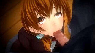 Busty hentai cutie saugen Schwanz und gefickt in engen pussy